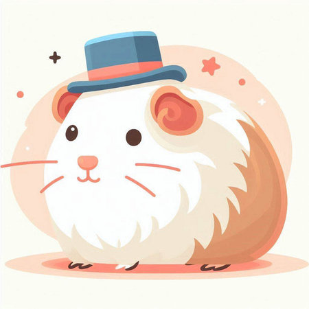 Illustration of a Cute Hamster with a Top Hat.のイラスト素材