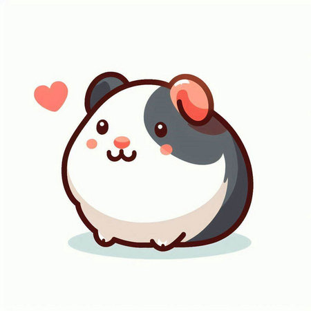 Cute hamster vector illustration. Cute hamster cartoon character.のイラスト素材
