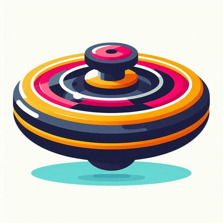 Colorful spinning toy isolated on white background. Vector cartoon illustration.のイラスト素材