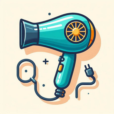 Hair dryer icon. Vector illustration of a hair dryer.のイラスト素材