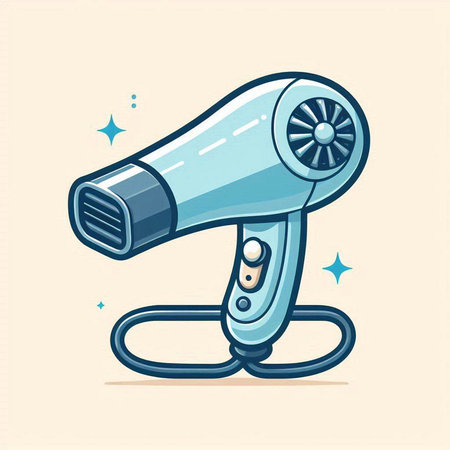 Hair dryer icon in flat style. Hair dryer vector illustration.のイラスト素材