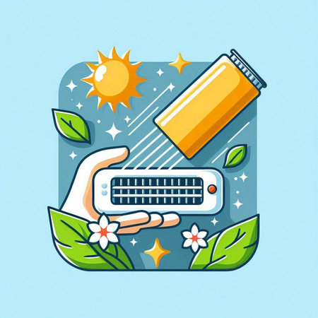 Solar panel, sun and battery. Vector illustration in flat style.のイラスト素材