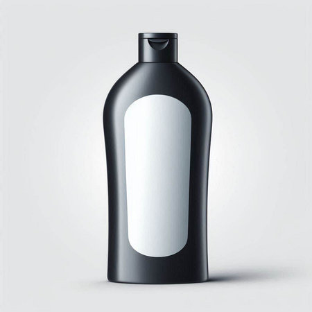 Plastic bottle with blank label on white background. 3d renderingのイラスト素材