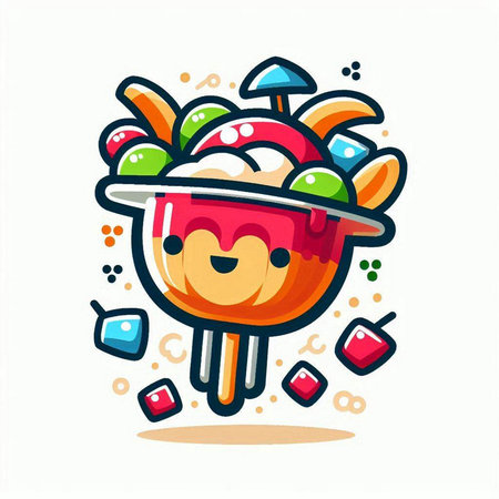 Fruit smoothie in a glass. Vector illustration in cartoon style.のイラスト素材