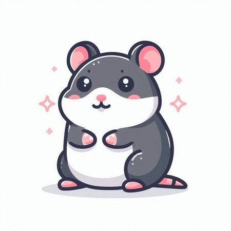 Hamster and jar of honey. Cute cartoon hamster.のイラスト素材