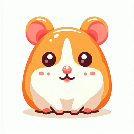 Cute hamster vector illustration. Cute cartoon hamster character.のイラスト素材