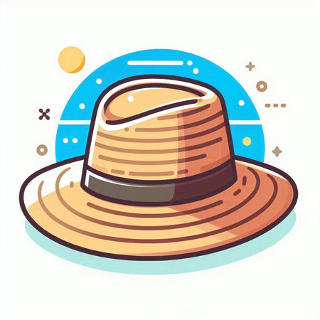 Illustration of a hat on a white background. Vector illustration.のイラスト素材