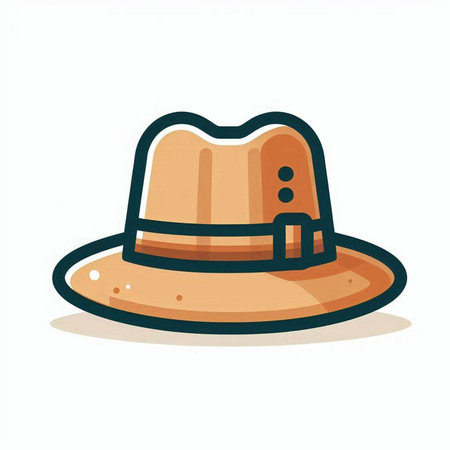 Cowboy hat isolated on white background. Vector illustration in cartoon style.のイラスト素材