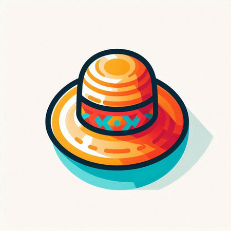 Mexican hat icon in isometric flat style. Vector illustration.のイラスト素材