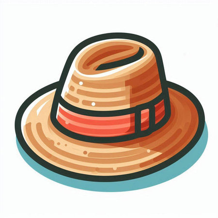 Illustration of a hat on a white background. Vector illustration.のイラスト素材