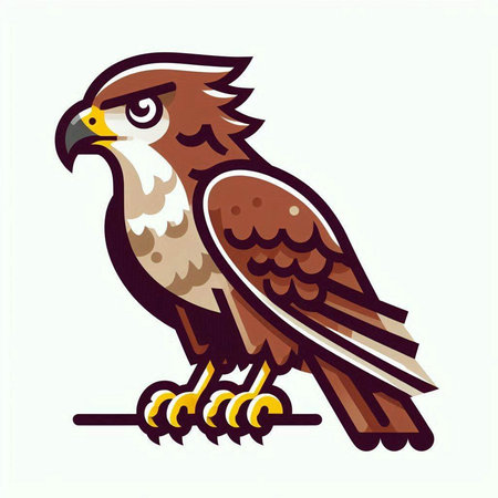 Eagle head on a white background. Vector illustration in flat style.のイラスト素材