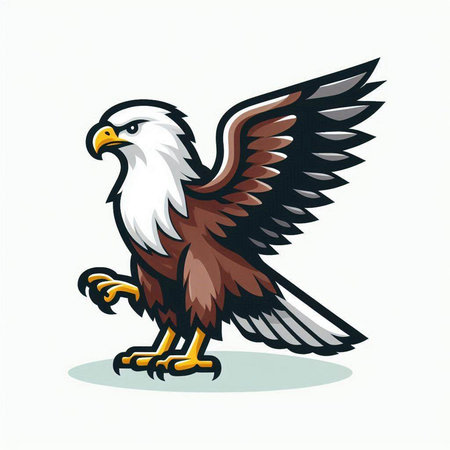 Eagle mascot vector illustration. Isolated on a white background.のイラスト素材