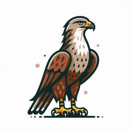 Eagle. Vector illustration of a bird of prey on a white background.のイラスト素材