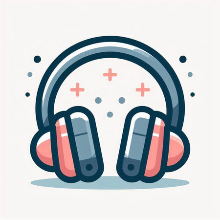 Headphones icon. Flat illustration of headphones vector icon for web designのイラスト素材