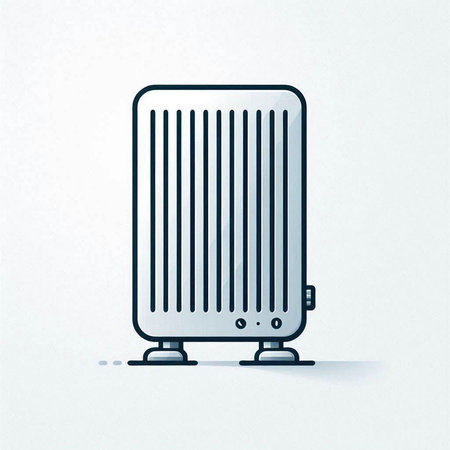 Illustration of a Heating radiator on a white background with shadowのイラスト素材