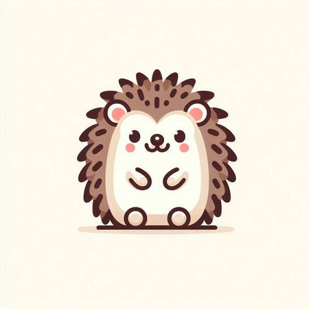 Cute hedgehog. Cartoon character. Vector illustration in flat style.のイラスト素材