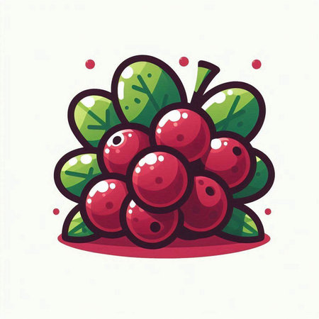Cranberry vector illustration. Can be used as a sticker or badge.のイラスト素材