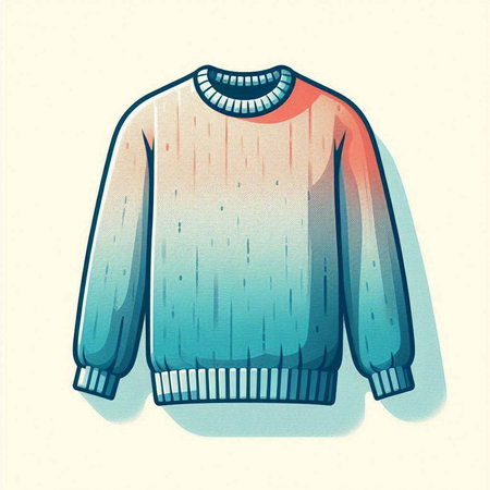 Winter knitted sweater. Vector illustration in a flat style. EPS 10のイラスト素材