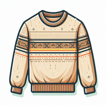 Knitted sweater. Vector illustration of a sweater with a pattern.のイラスト素材