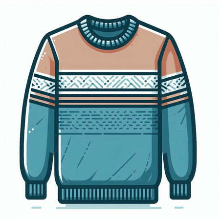 Knitted sweater. Vector illustration of a sweater with a pattern.のイラスト素材