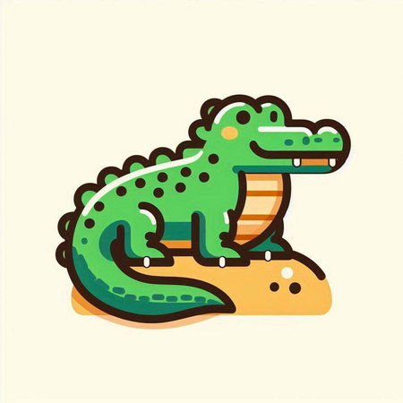 Crocodile icon. Cute crocodile vector illustration.のイラスト素材