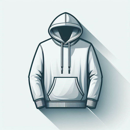 Hoody sweatshirt with long shadow. Vector Illustration.のイラスト素材