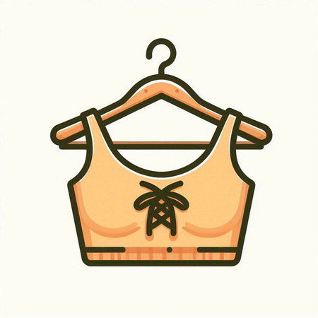 Clothes on a hanger. Vector illustration in doodle styleのイラスト素材