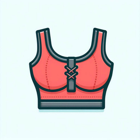 Women's sports bra on a light blue background. Vector illustration.のイラスト素材