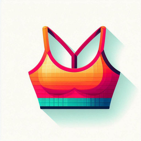 Women's sports bra on a white background. Colorful vector illustration.のイラスト素材