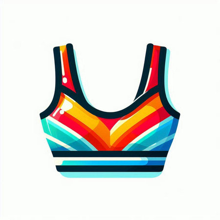 Women's sports bra on a white background. Vector illustration in cartoon style.のイラスト素材