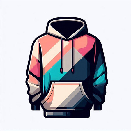 Colorful hoodie isolated on a white background. Vector illustration.のイラスト素材