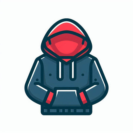 Hooded man in a hooded jacket. Vector illustration.のイラスト素材