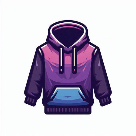 Purple hoodie isolated on a white background. Vector illustration.のイラスト素材