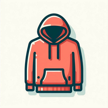 Hoodie icon. Vector illustration of a hooded sweatshirt.のイラスト素材
