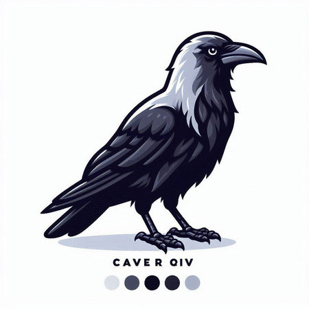 Crow. Vector illustration. Isolated on a white background.のイラスト素材
