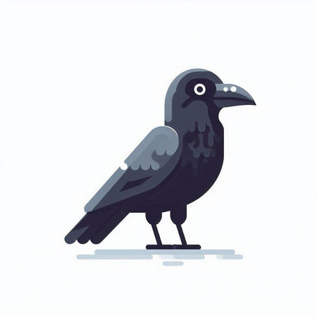 Crow isolated on white background. Vector illustration. Eps 10.のイラスト素材