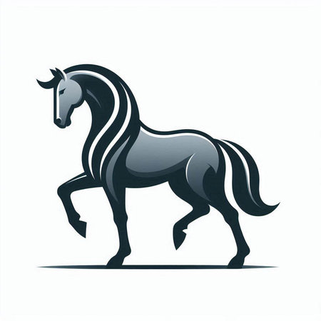 Black horse on a white background. Vector illustration for your design.のイラスト素材