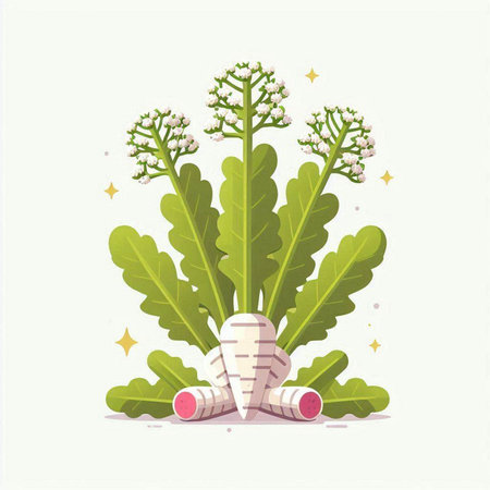 Cucumber character with flower isolated on white background. Vector illustration.のイラスト素材