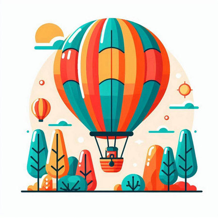 A man in a red T-shirt is engaged in fitness. Vector illustrationのイラスト素材