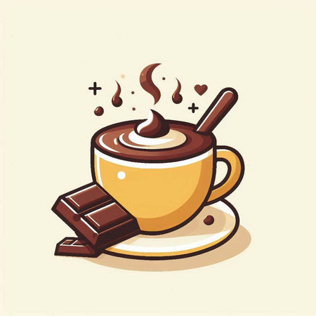 Coffee cup with chocolate, vector illustration, eps10のイラスト素材