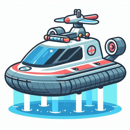 Illustration of a Submarine in Water, Cartoon Style. Vectorのイラスト素材