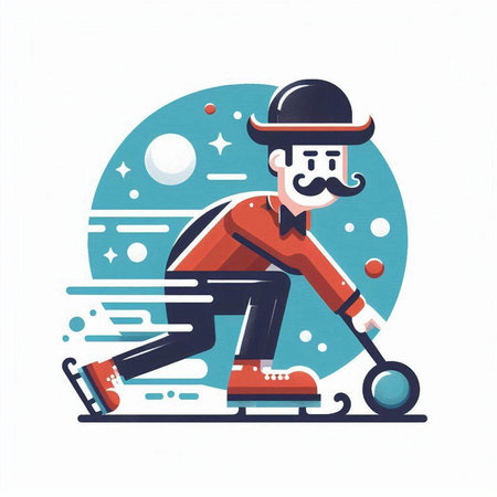 Ice hockey player in flat style. Vector illustration. Ice hockey player.のイラスト素材