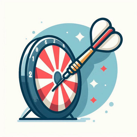 Darts target vector illustration. Dartboard icon. Darts concept.のイラスト素材
