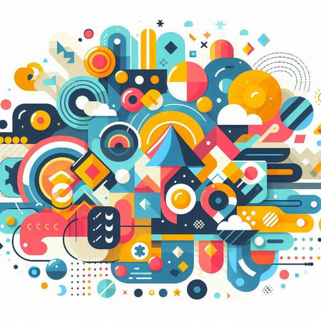 Abstract colorful background with geometric elements. Vector illustration. Eps 10.のイラスト素材