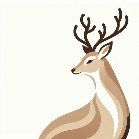 Deer on a white background, vector illustration, eps10のイラスト素材