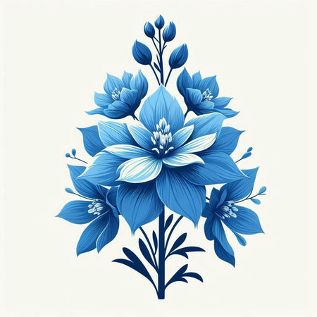 Beautiful blue flowers on a white background. Vector illustration for your designのイラスト素材
