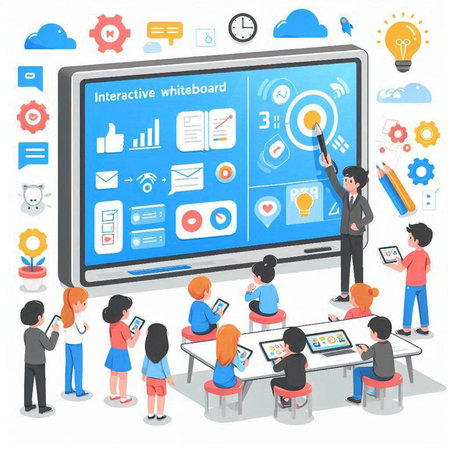 Flat design illustration concepts for online education, distance learning, e-learning, online courses.のイラスト素材