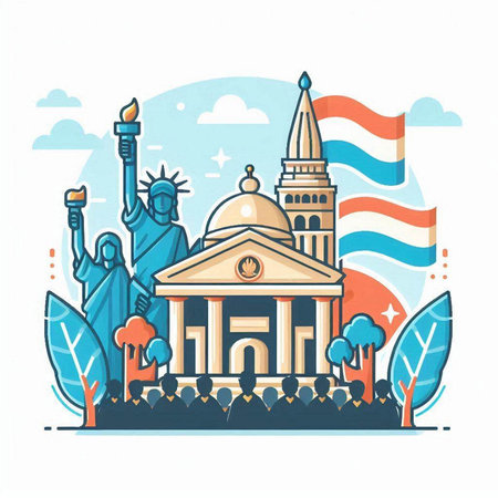 Vector illustration of Statue of Liberty, Statue of Liberty, New York City, USAのイラスト素材