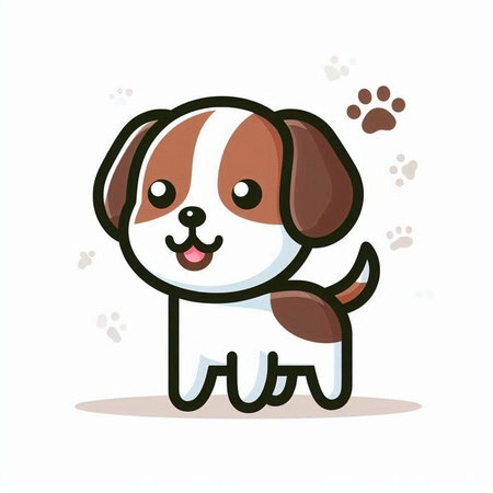Cute dog on white background. Vector illustration. Eps 10.のイラスト素材