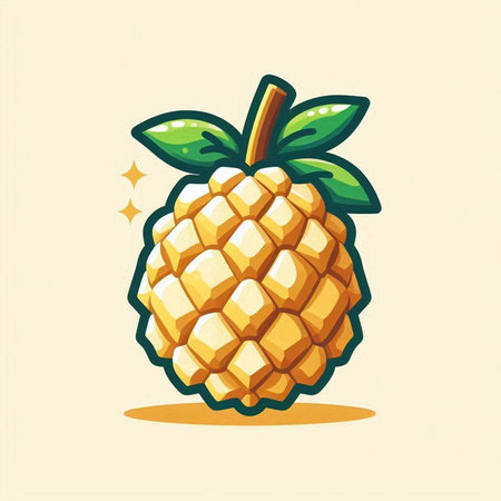 Illustration of a ripe pineapple on a light background. Vector illustrationのイラスト素材